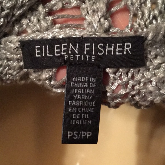 Eileen fisher silvery gray p/s open front sweater - Picture 4 of 4